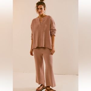 Free people beach set, size large, mauve color